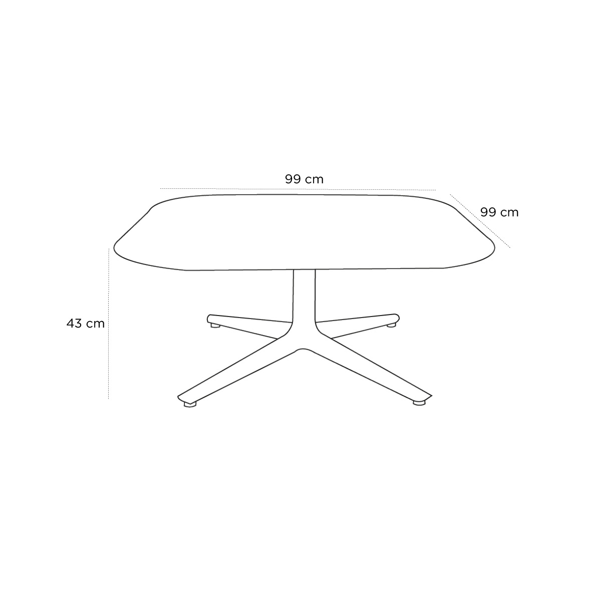 Product schematic Table basse Marmo Carrée