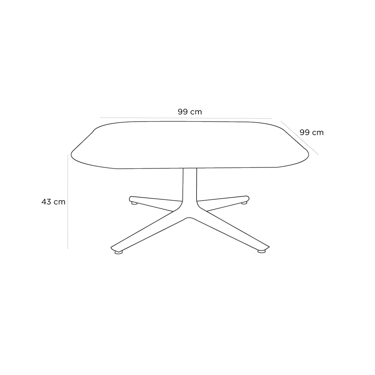 Schéma du produit Table basse Marmo Carrée