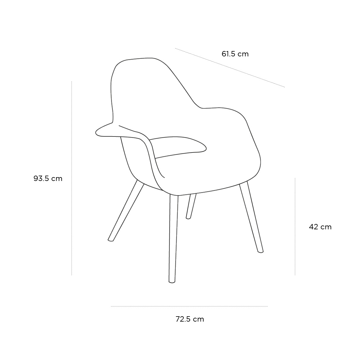 Product schematic Fauteuil Organic