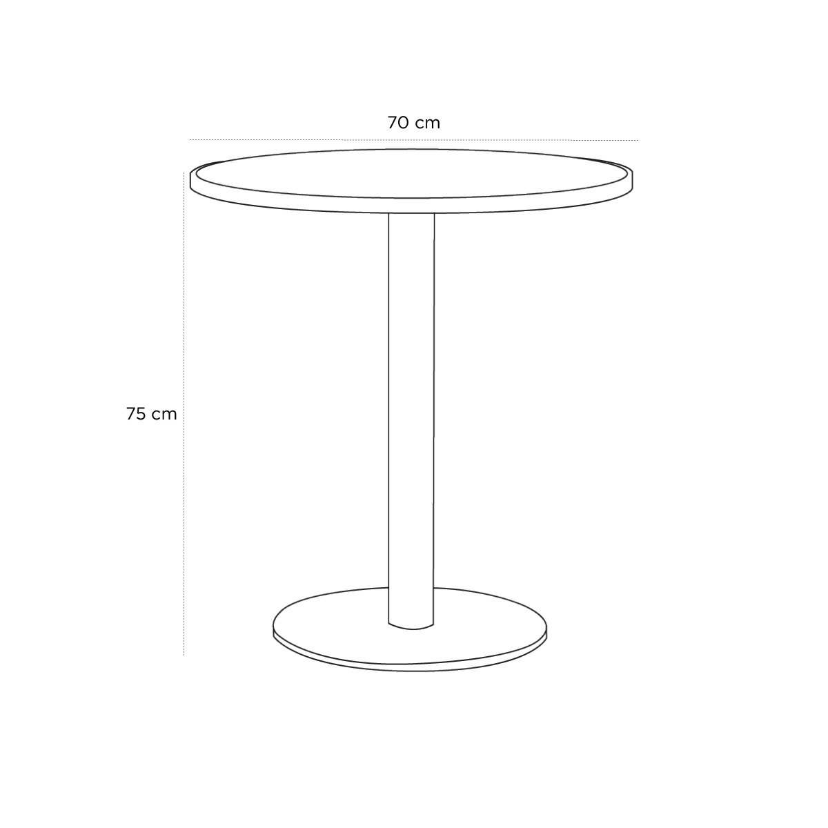 Product schematic Guéridon Gubi