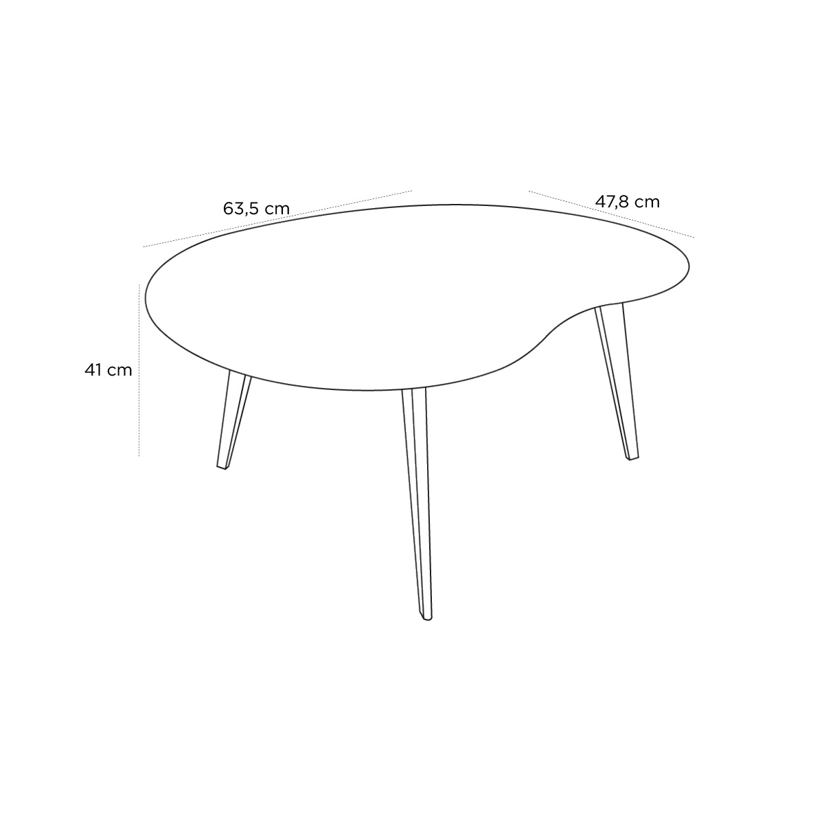 Schéma du produit Table basse Lalinde PM Ivoire