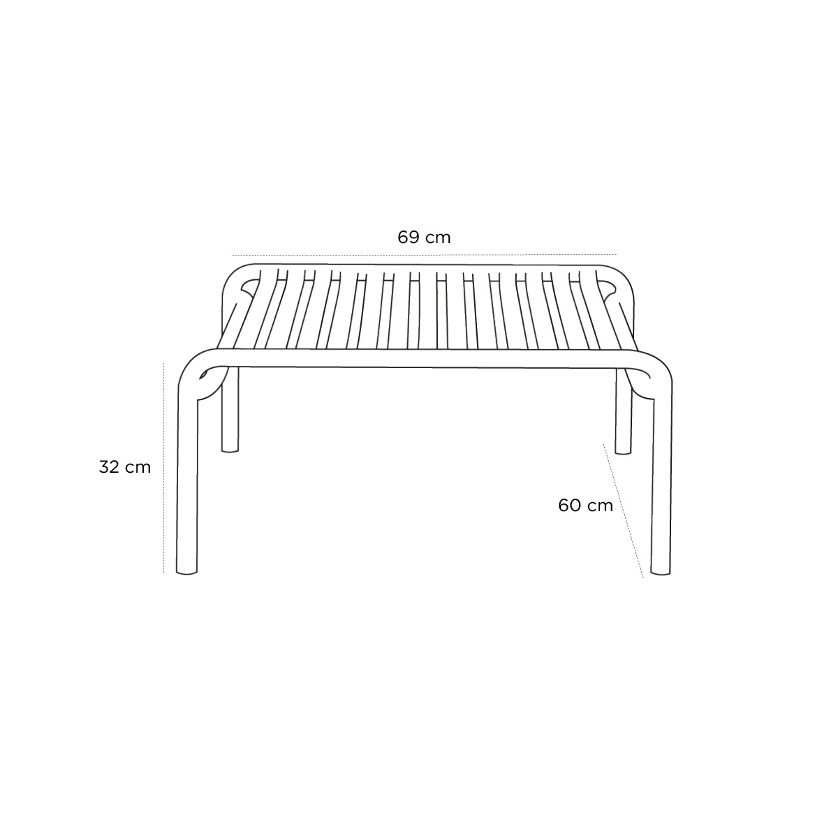 Product schematic Table basse Week-end Blanc