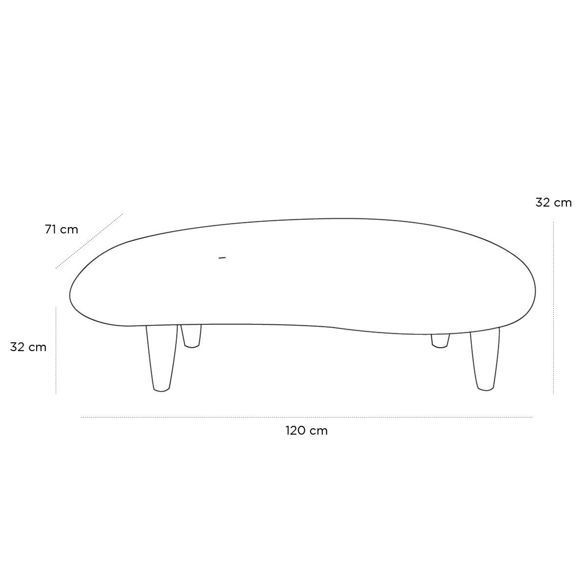 Product schematic Pouf Freeform Gris anthracite