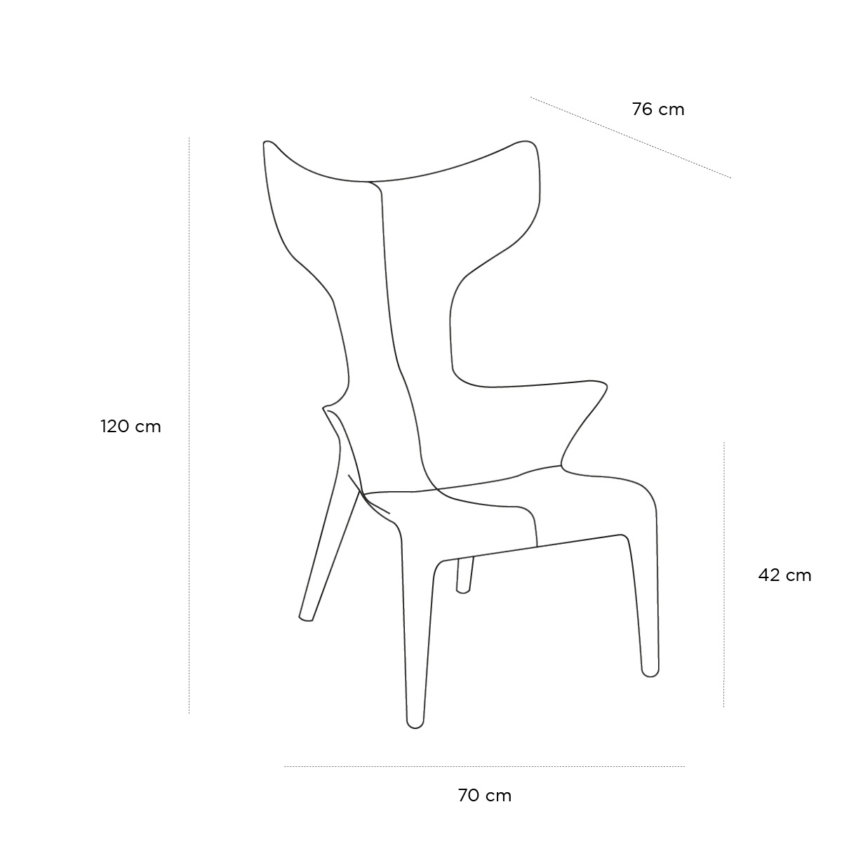 Product schematic Fauteuil Lou Read