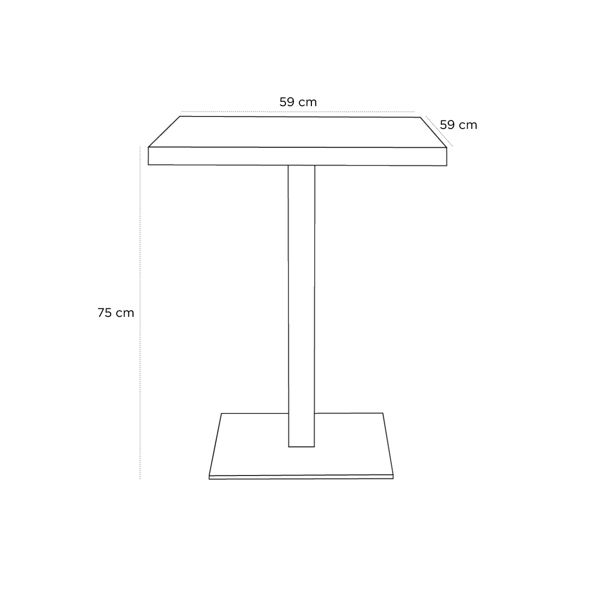 Product schematic Guéridon Marielle Chêne Pied Blanc