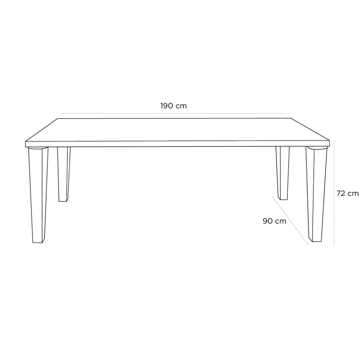 Product schematic Bureau Top Top Blanc