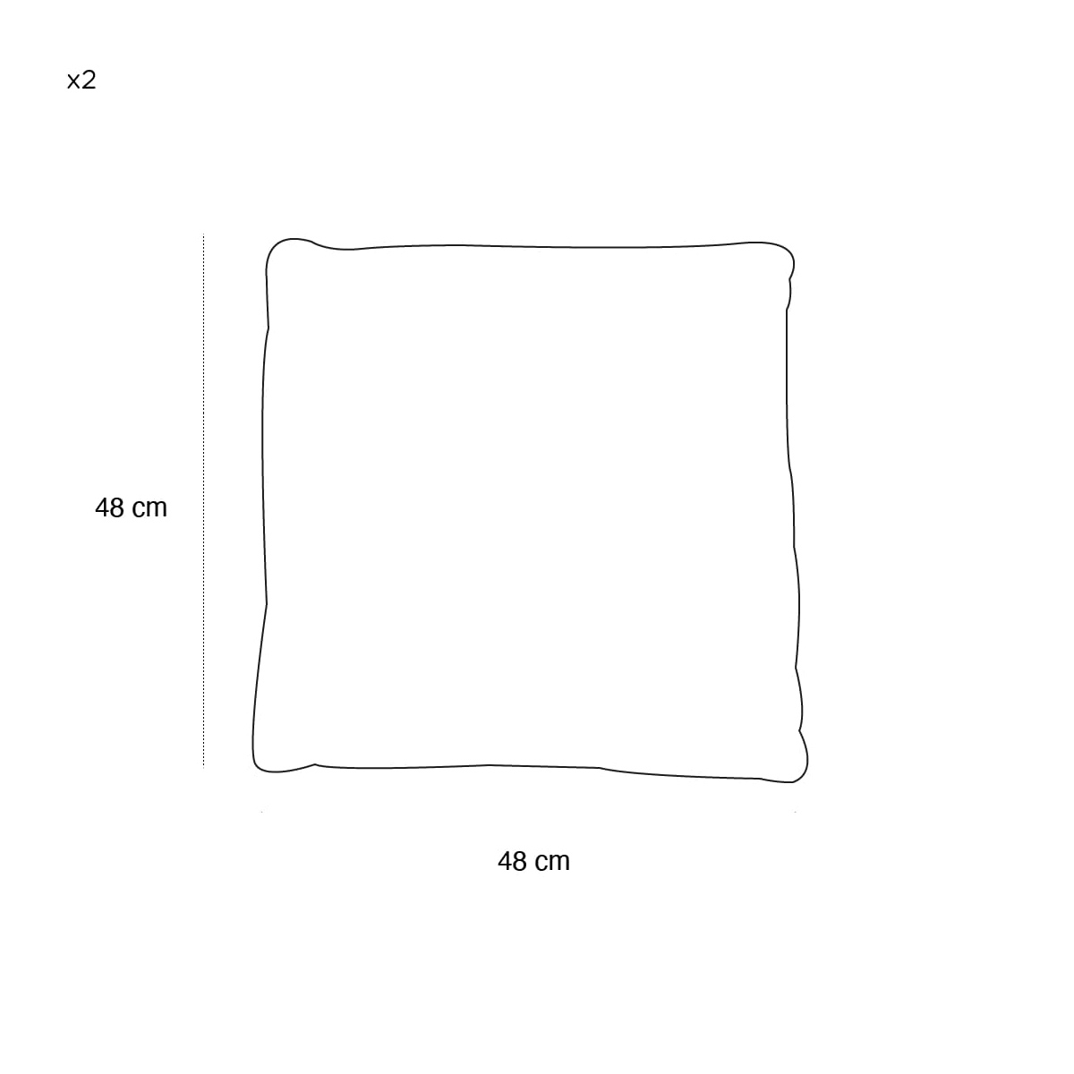 Product schematic Coussin Betty Gris