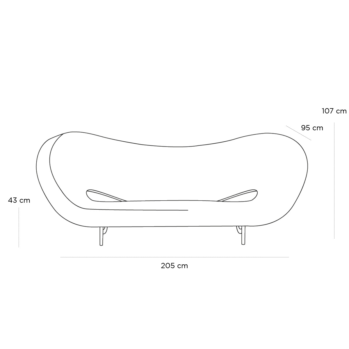 Product schematic Canapé Albert