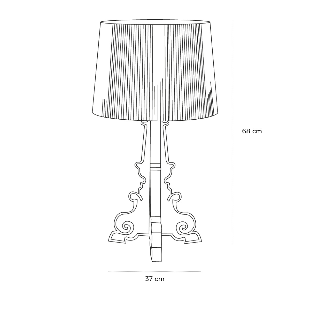 Product schematic Lampe Bourgie Fuchsia