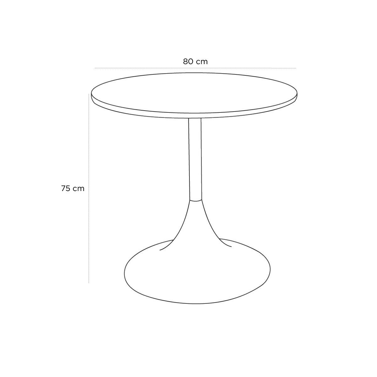 Product schematic Guéridon Tulipe