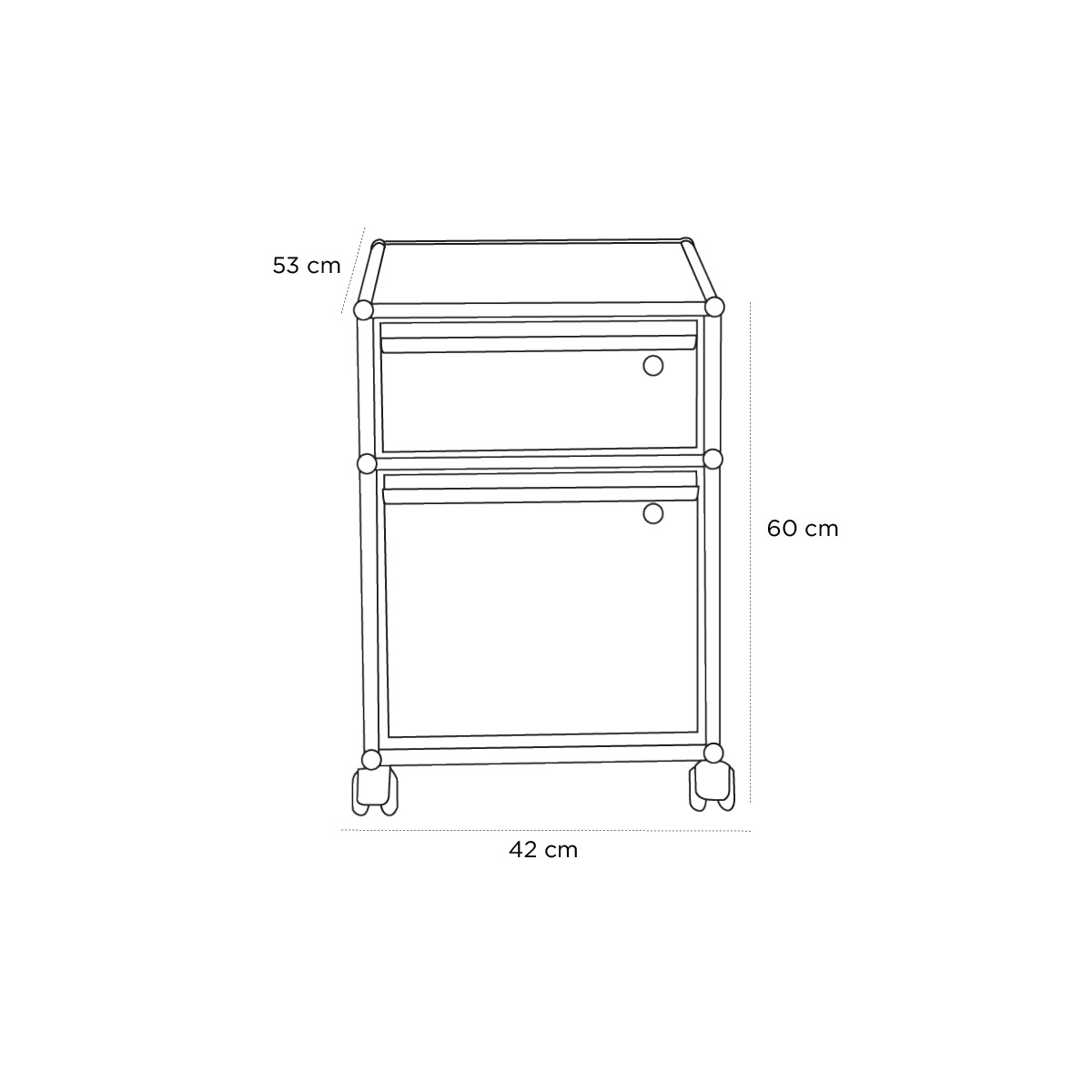 Product schematic Rangement USM Bloc Tiroir Noir