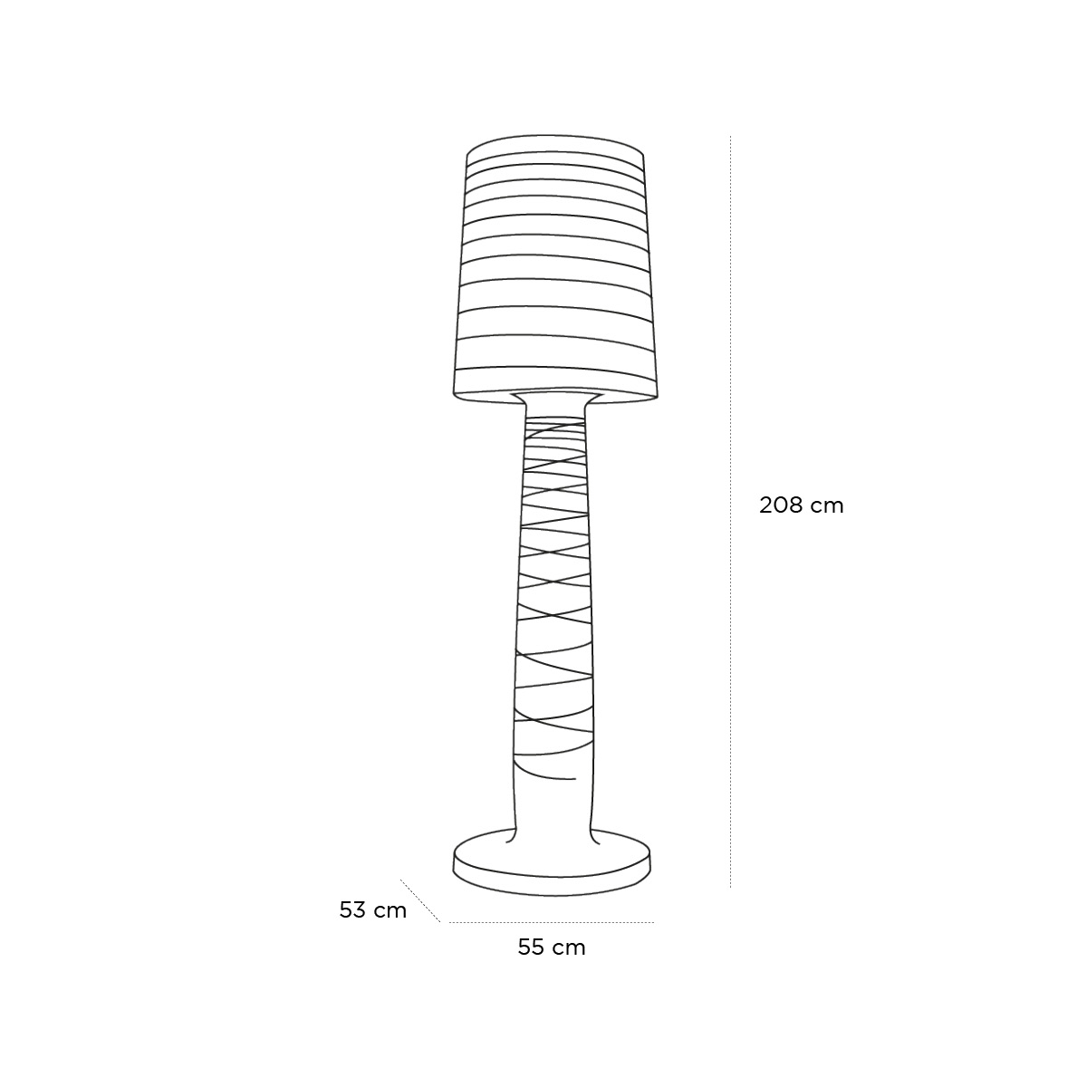 Product schematic Lampadaire Lady Jane