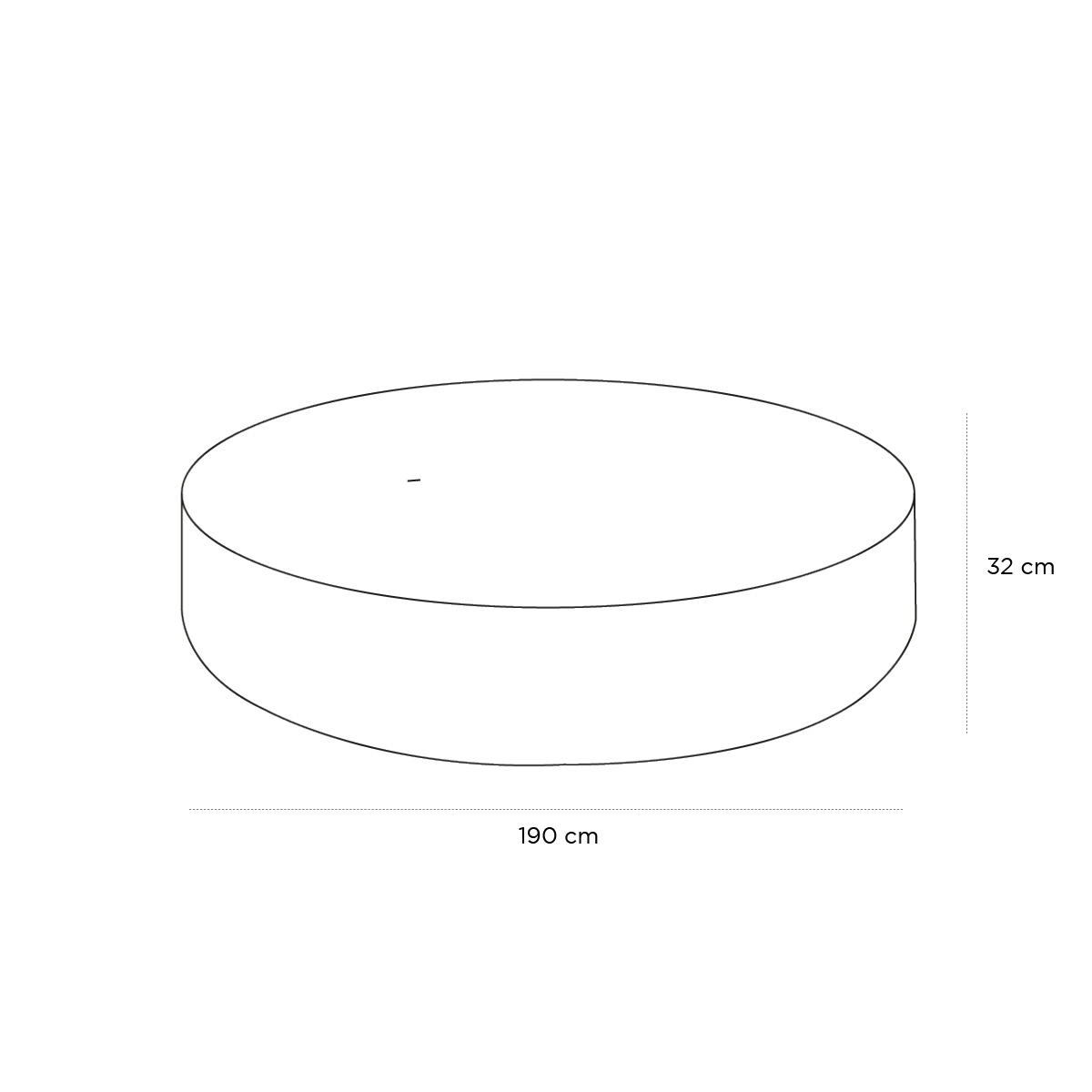 Product schematic Pouf Gubi Absinthe GM