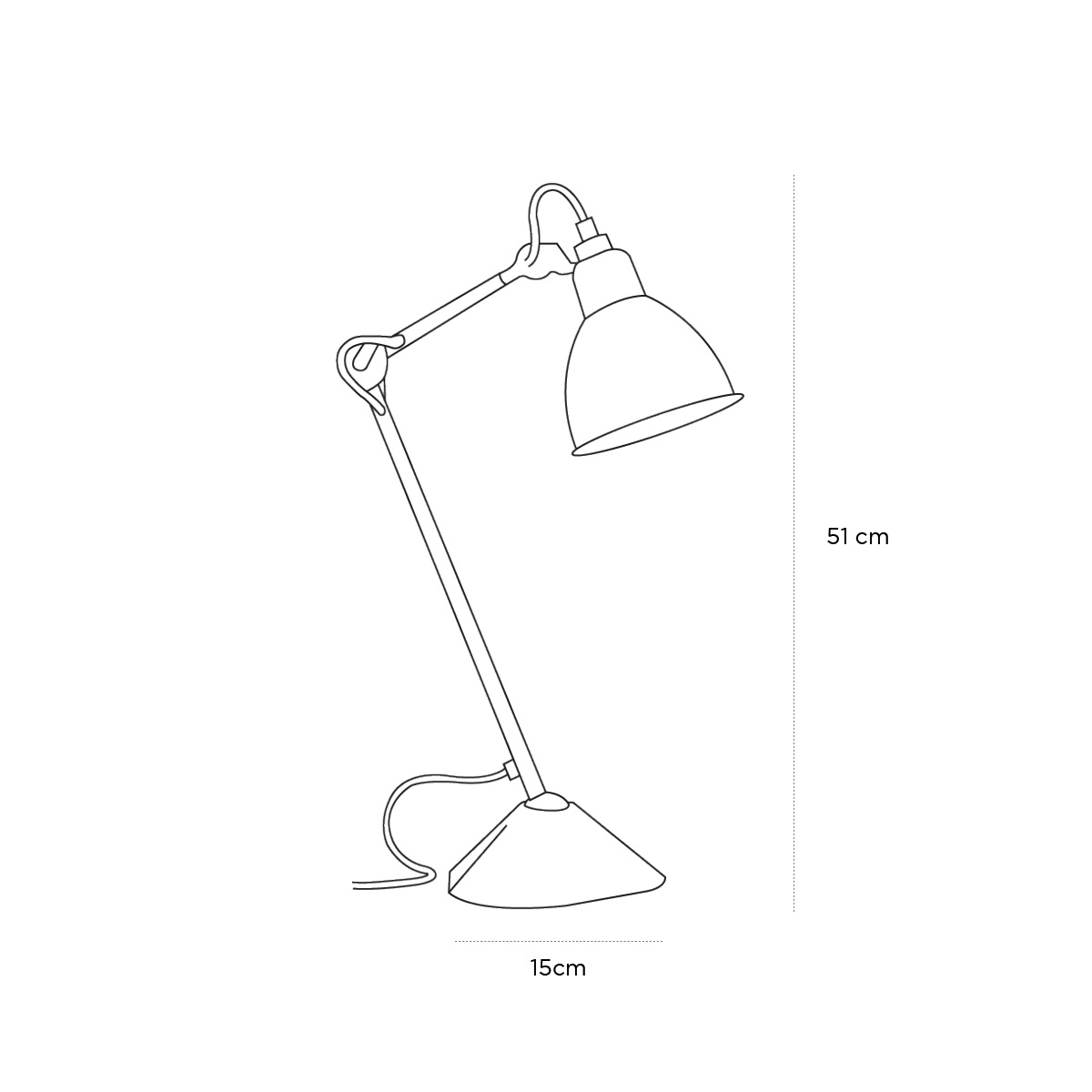 Product schematic Lampe Gras N°205 Jaune