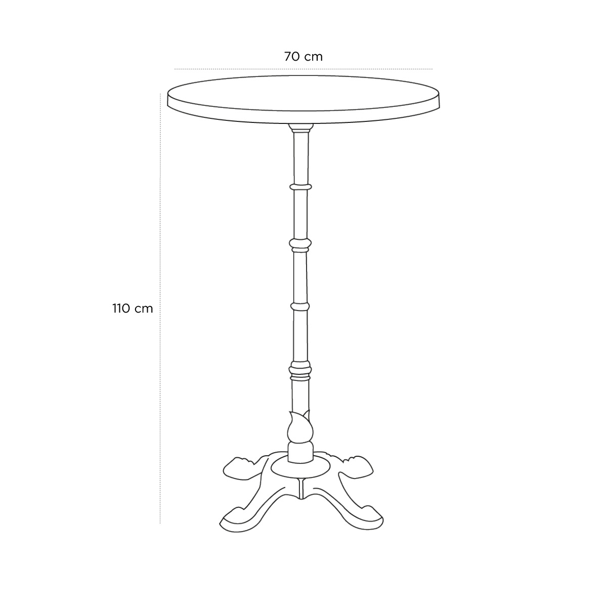 Product schematic Mange-debout Bistrot Emaille Vert Mousse