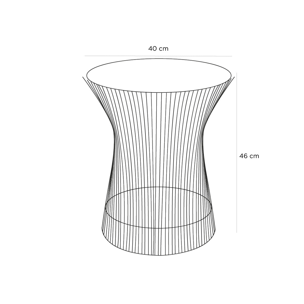 Product schematic Bout de canapé Platner