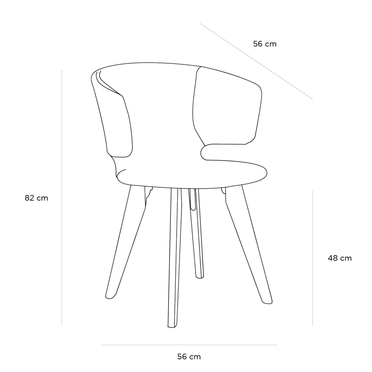 Product schematic Fauteuil Taormina