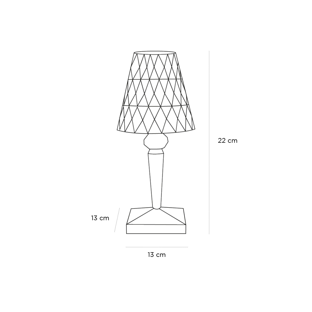 Product schematic Lampe Battery Cristalo