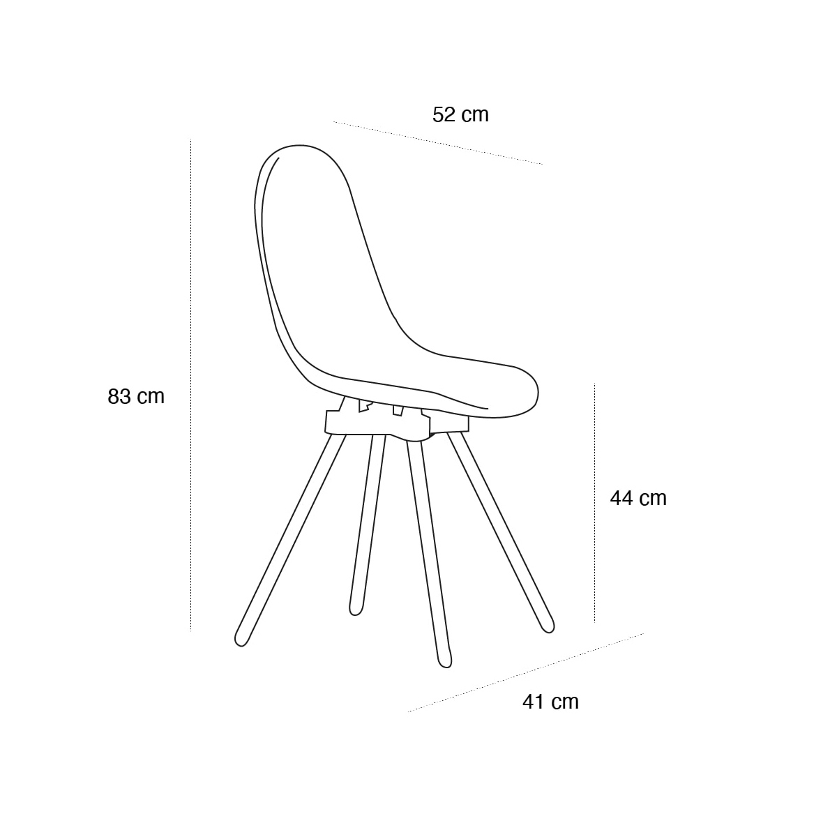 Schéma du produit Chaise Gravêne Métal Bleu-Canard