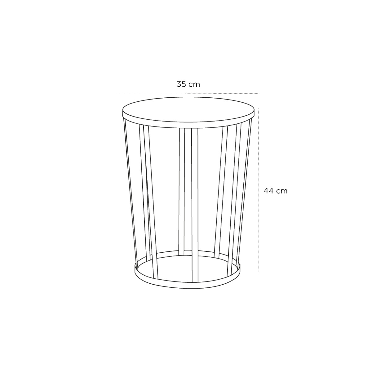 Product schematic Bout de canapé Hollo Week-end Blanc