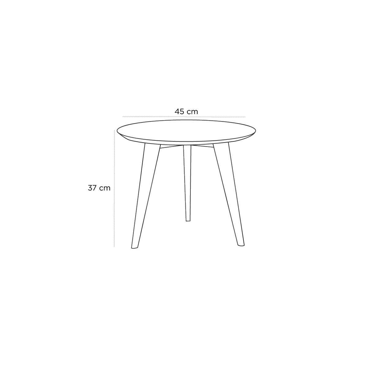 Product schematic Table basse Lalinde Ronde Jaune