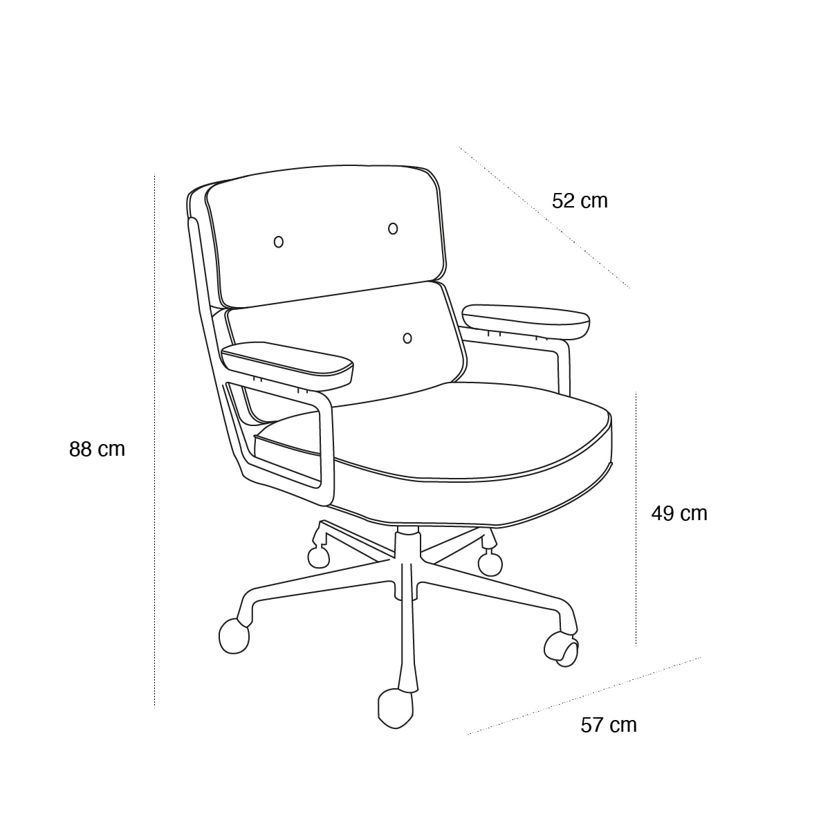 Schéma du produit Fauteuil de bureau Lobby Chair ES104