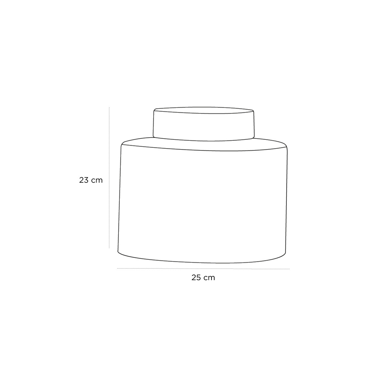 Product schematic Boite Ronde en Céramique Craquelée