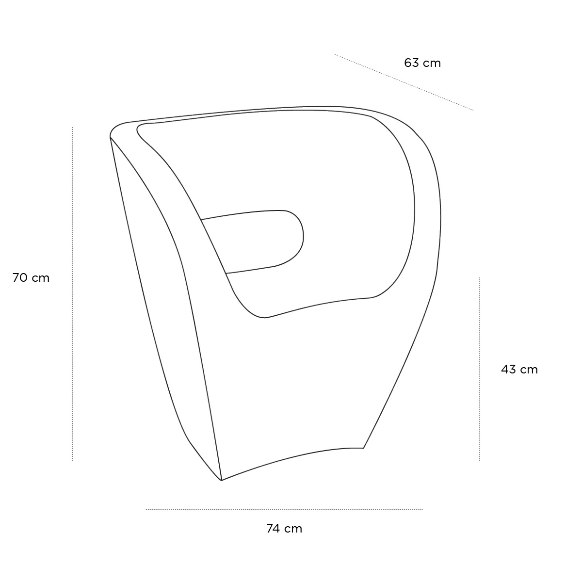 Product schematic Fauteuil Little Albert