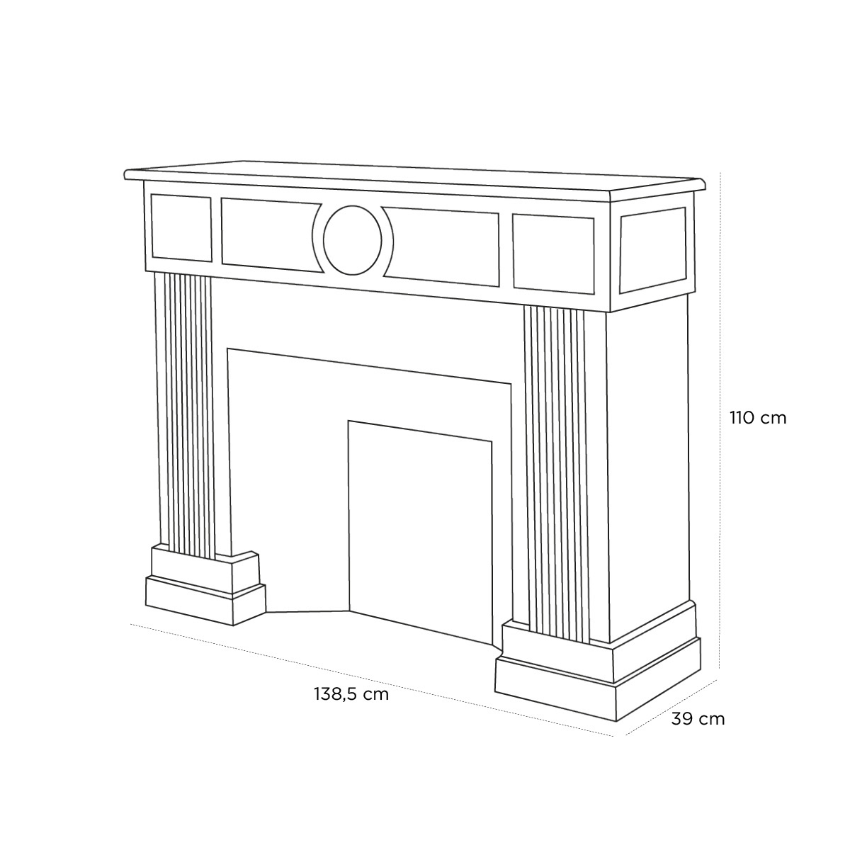 Product schematic Cheminée XS