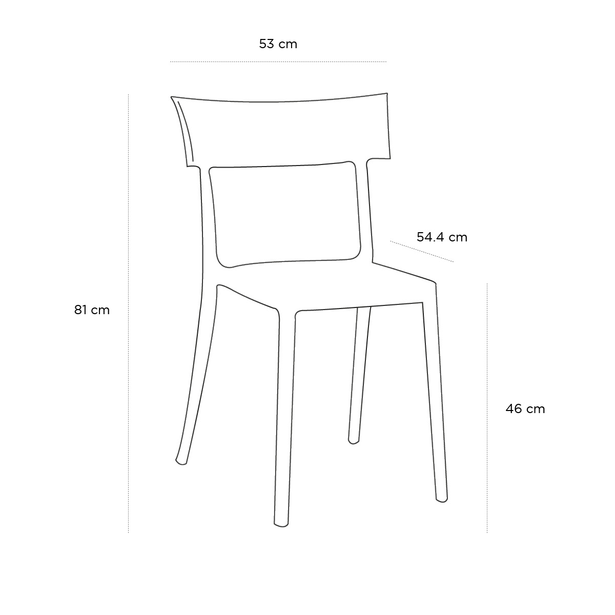 Product schematic Chaise Catwalk Blanc
