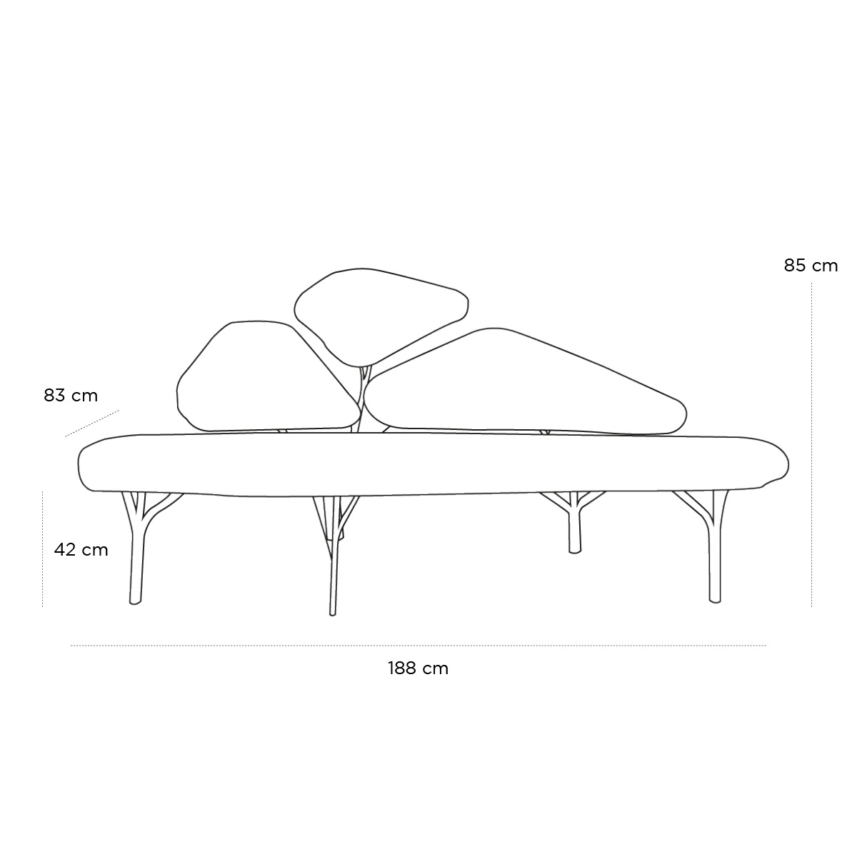 Product schematic Canapé Borghese Gabriel