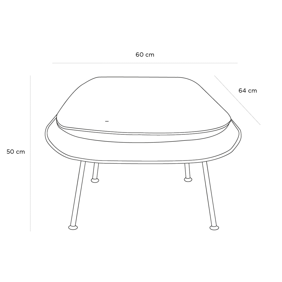 Product schematic Pouf Womb