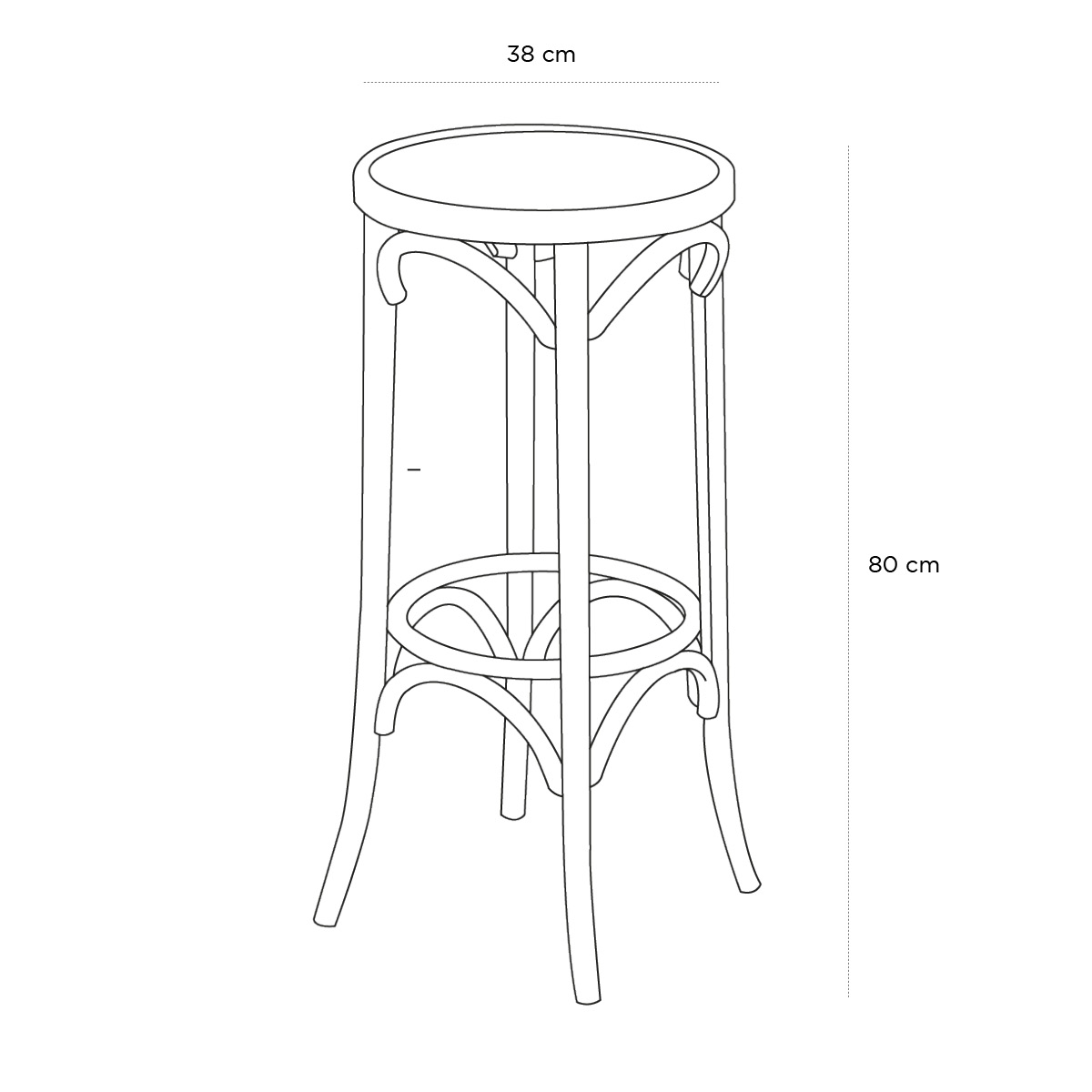 Product schematic Tabouret Bistrot