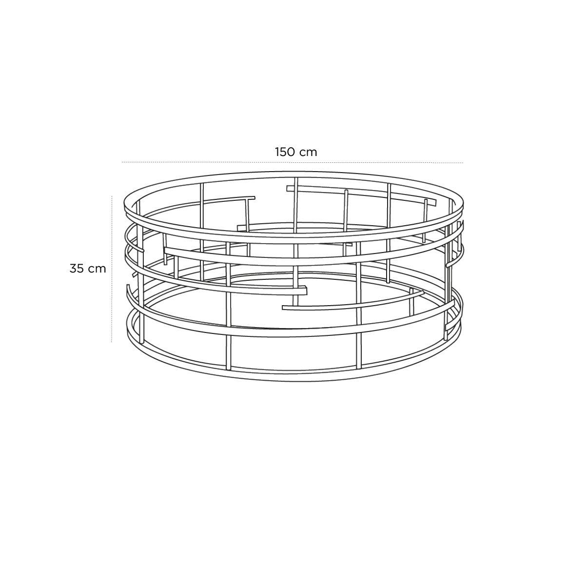 Product schematic Table basse Jupiter