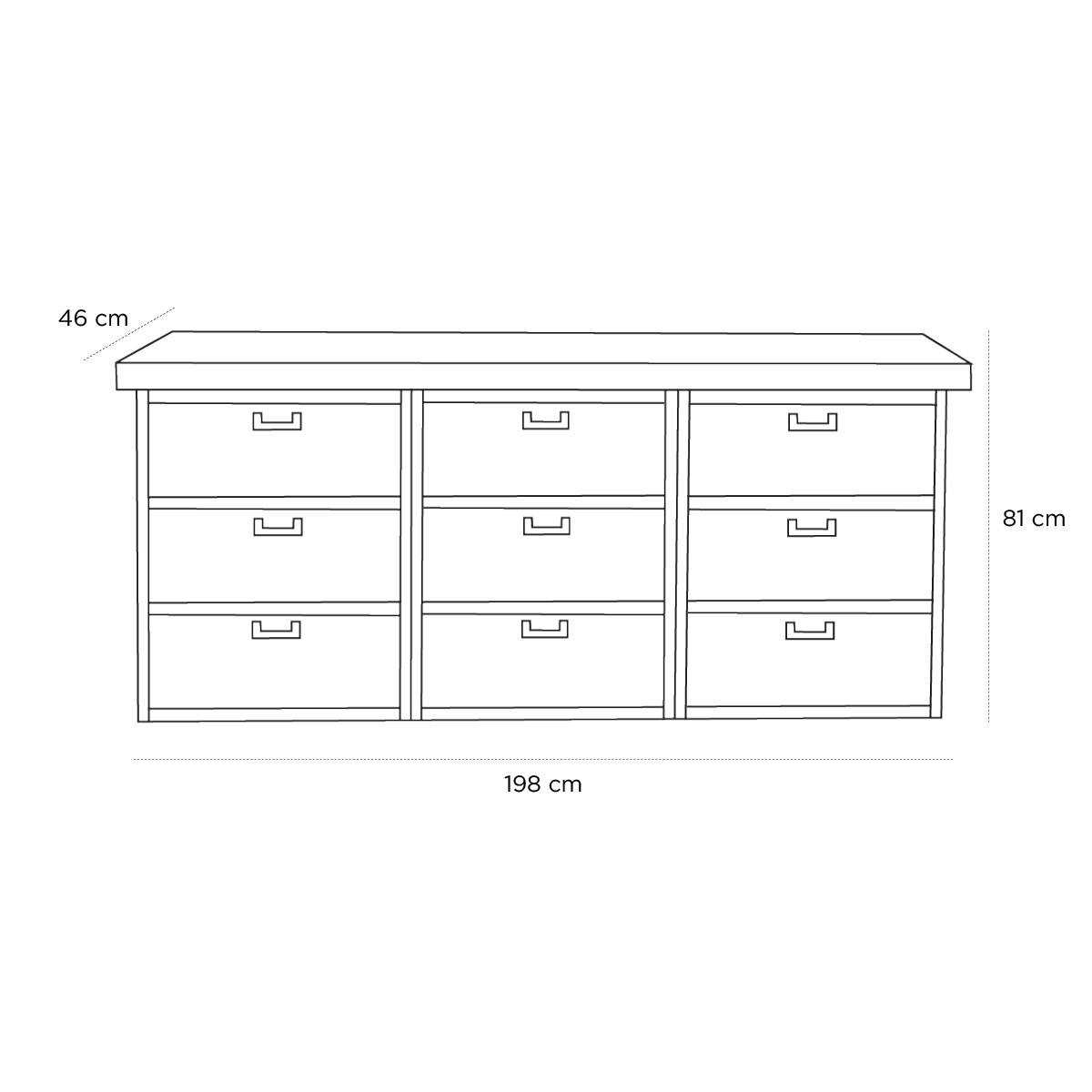 Product schematic Rangement Clapets Dessus Bois