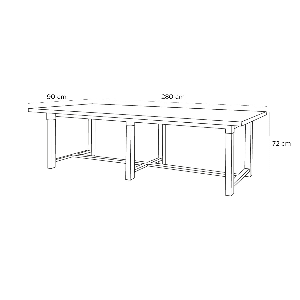 Product schematic Table Rothschild