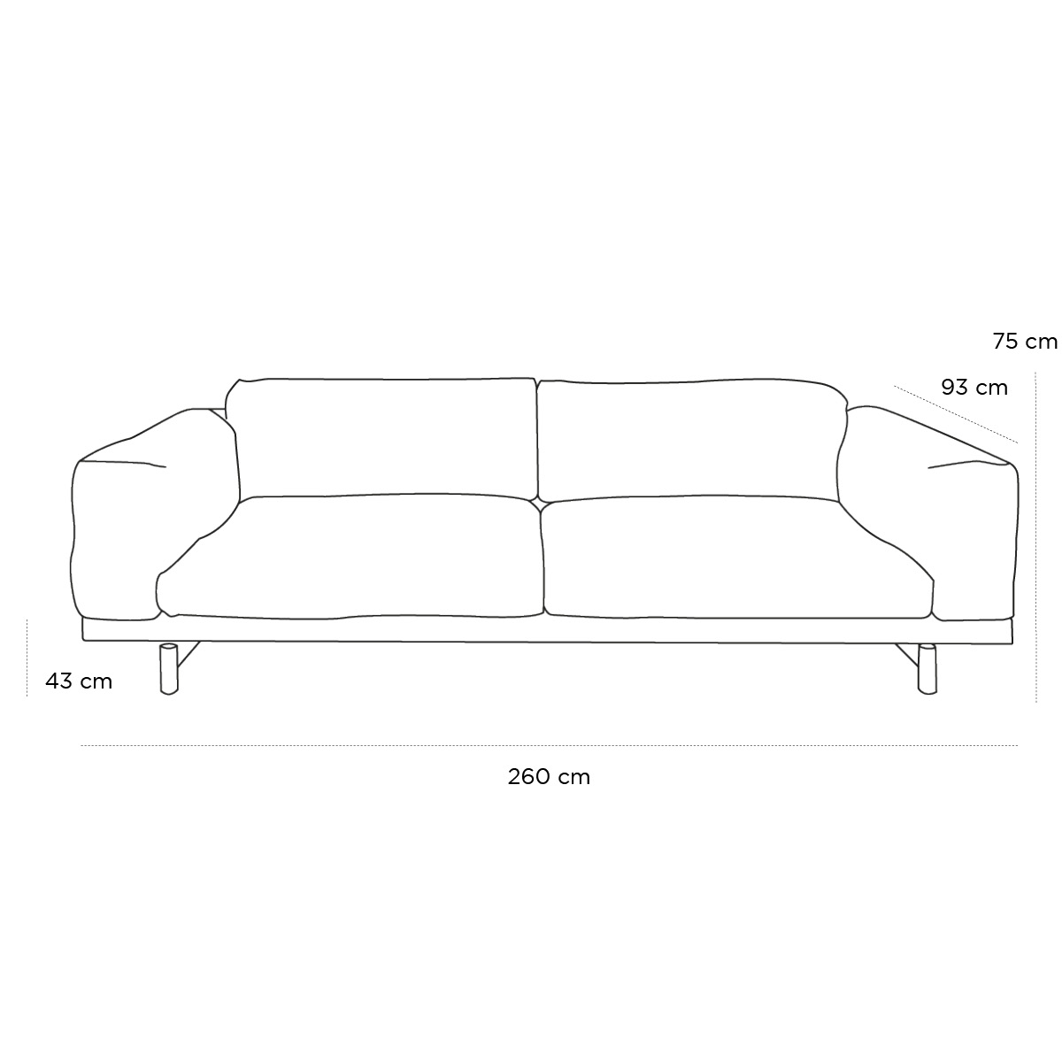 Product schematic Canapé Rest 3 Places