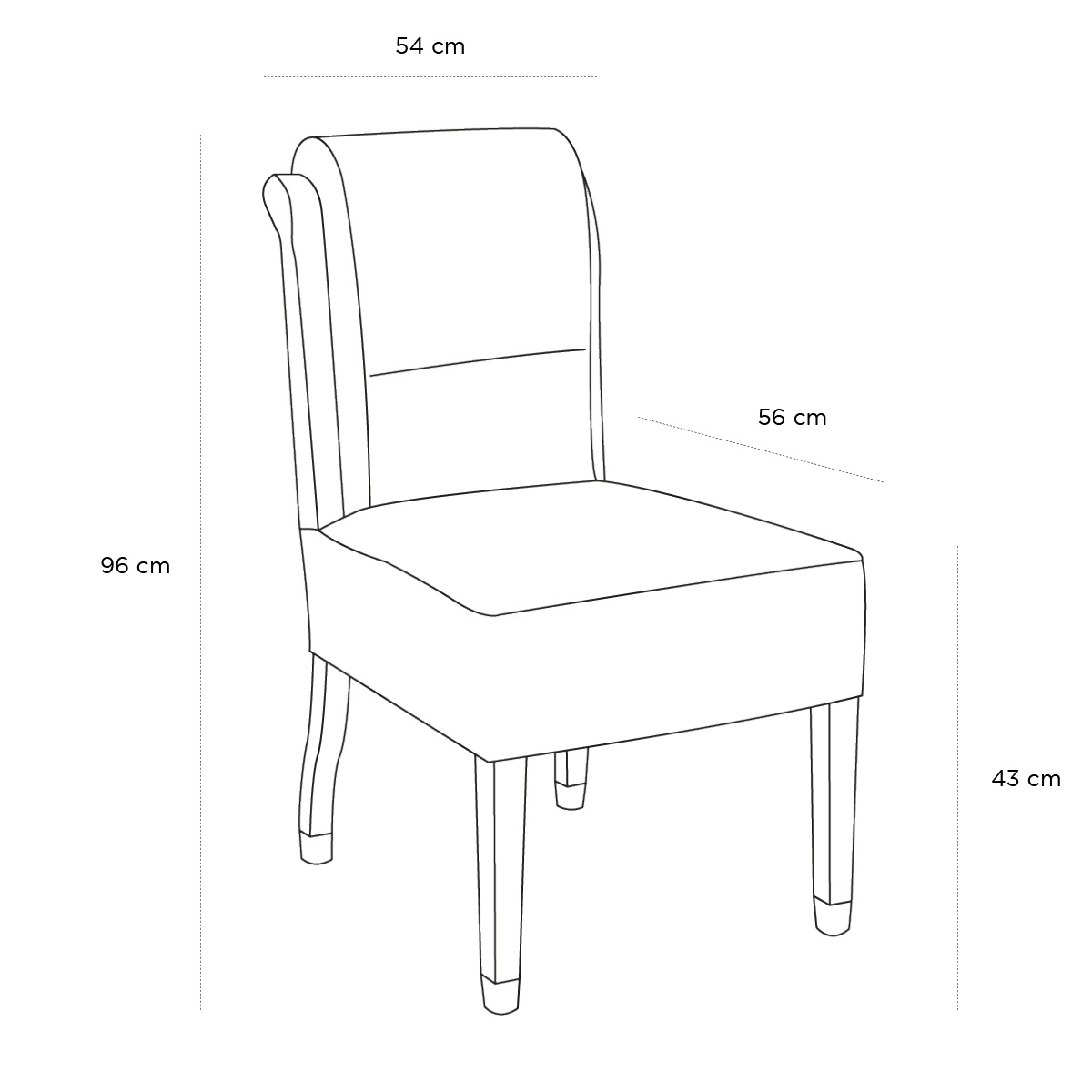 Product schematic Chaise Murat
