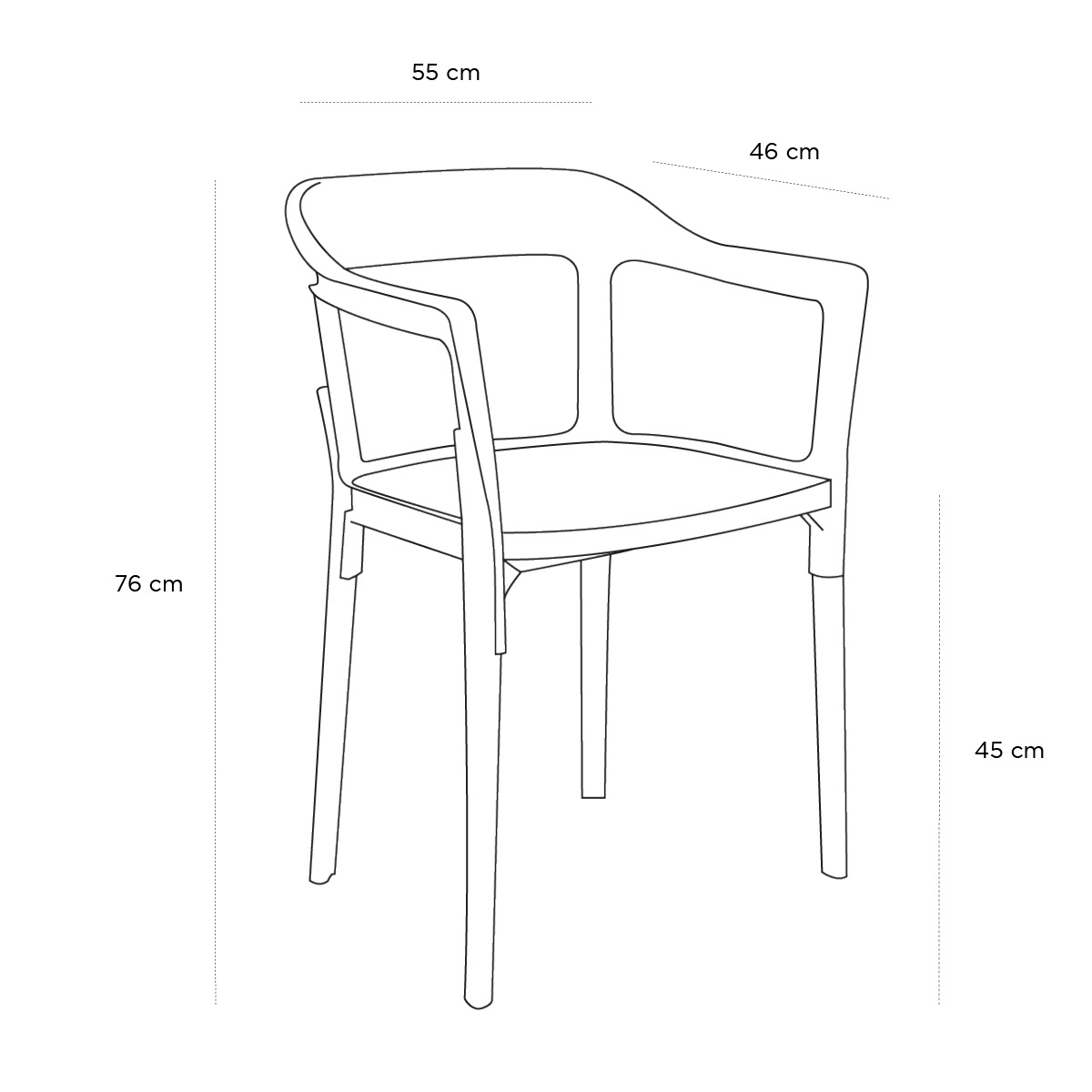 Schéma du produit Chaise Steelwood