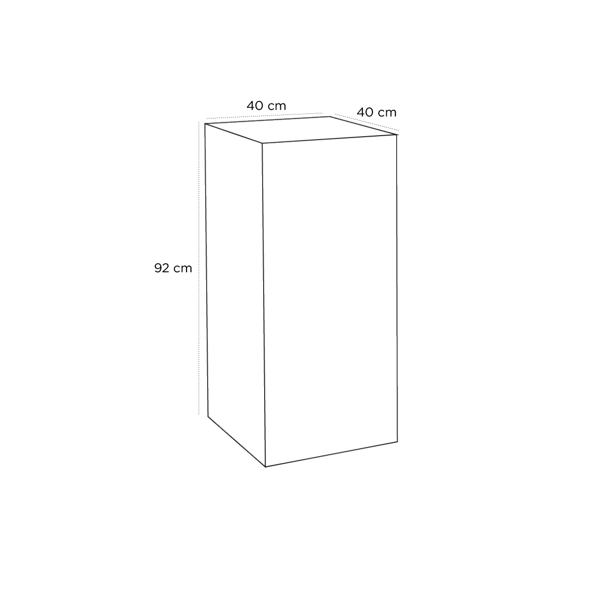 Product schematic Stèle à peindre 92 x 40 x 40