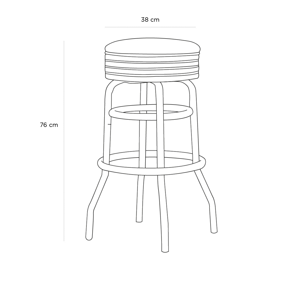 Schéma du produit Tabouret Américain