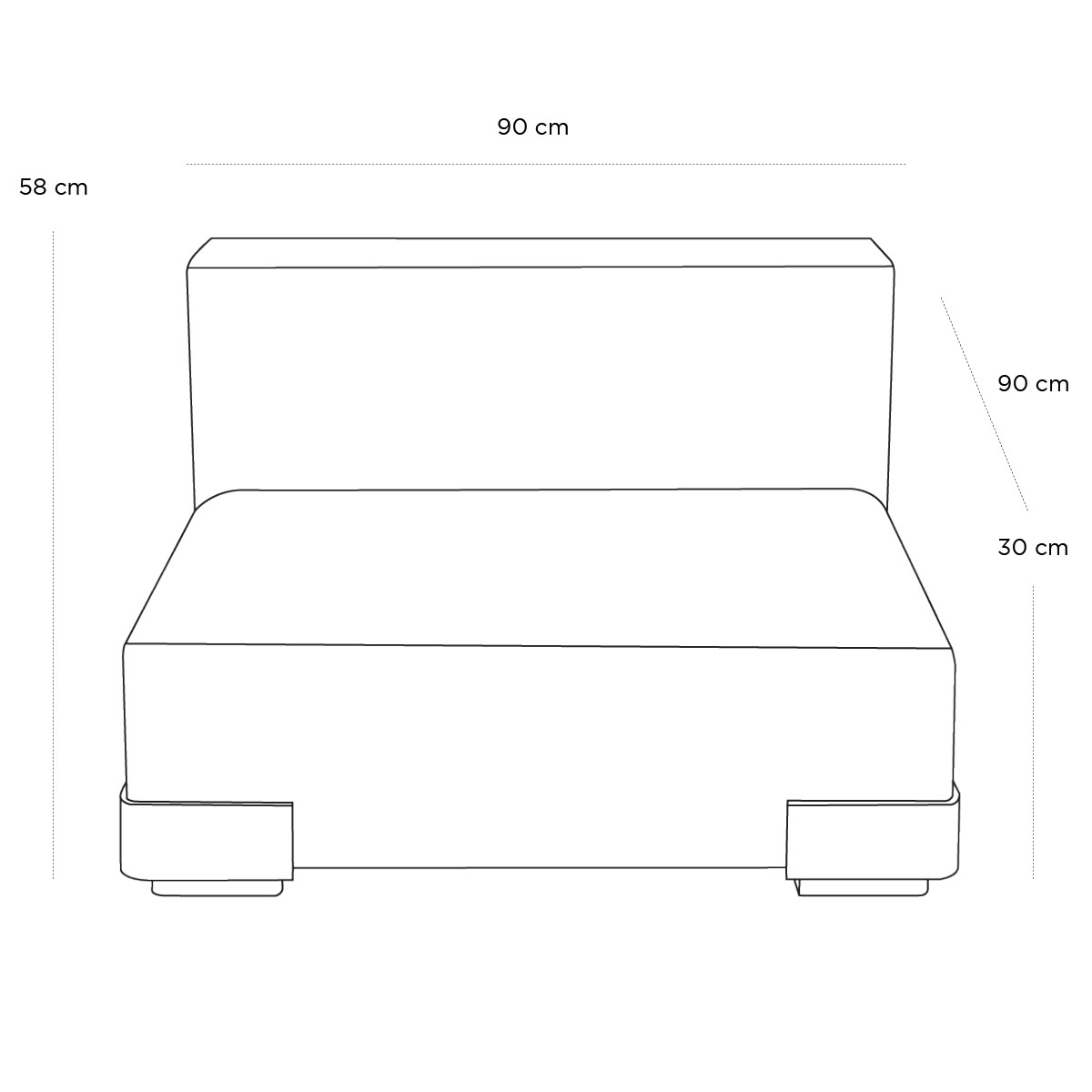 Product schematic Chauffeuse Plastics Blanc