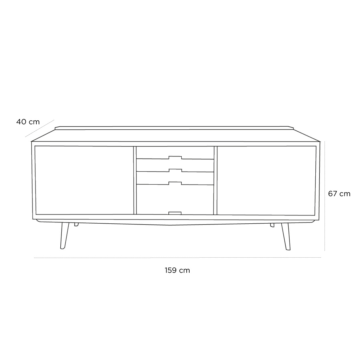 Product schematic Enfilade Bleu Peacock