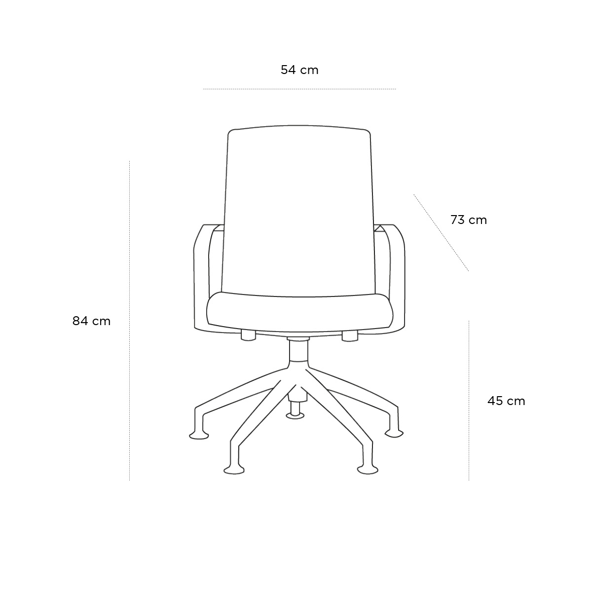 Product schematic Fauteuil de bureau Agenda Noir