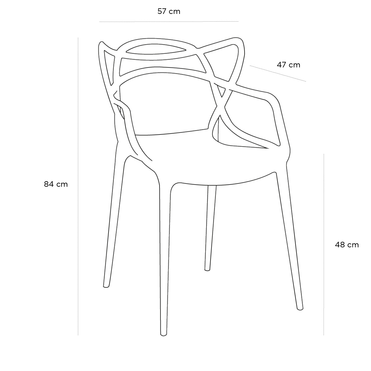 Product schematic Chaise Masters Cuivre