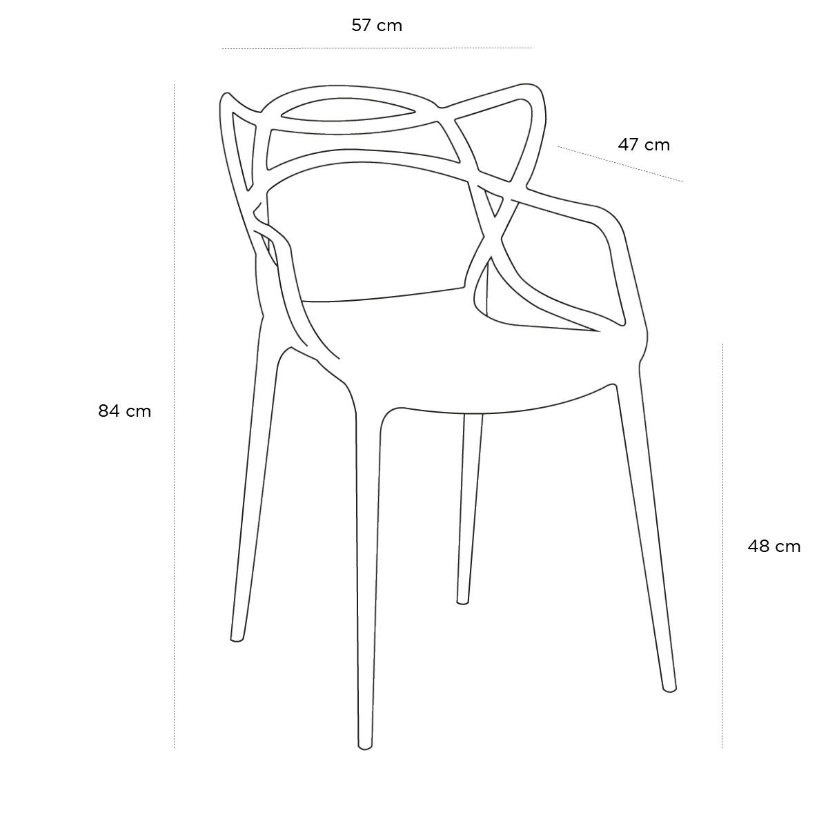 Schéma du produit Chaise Masters Cuivre