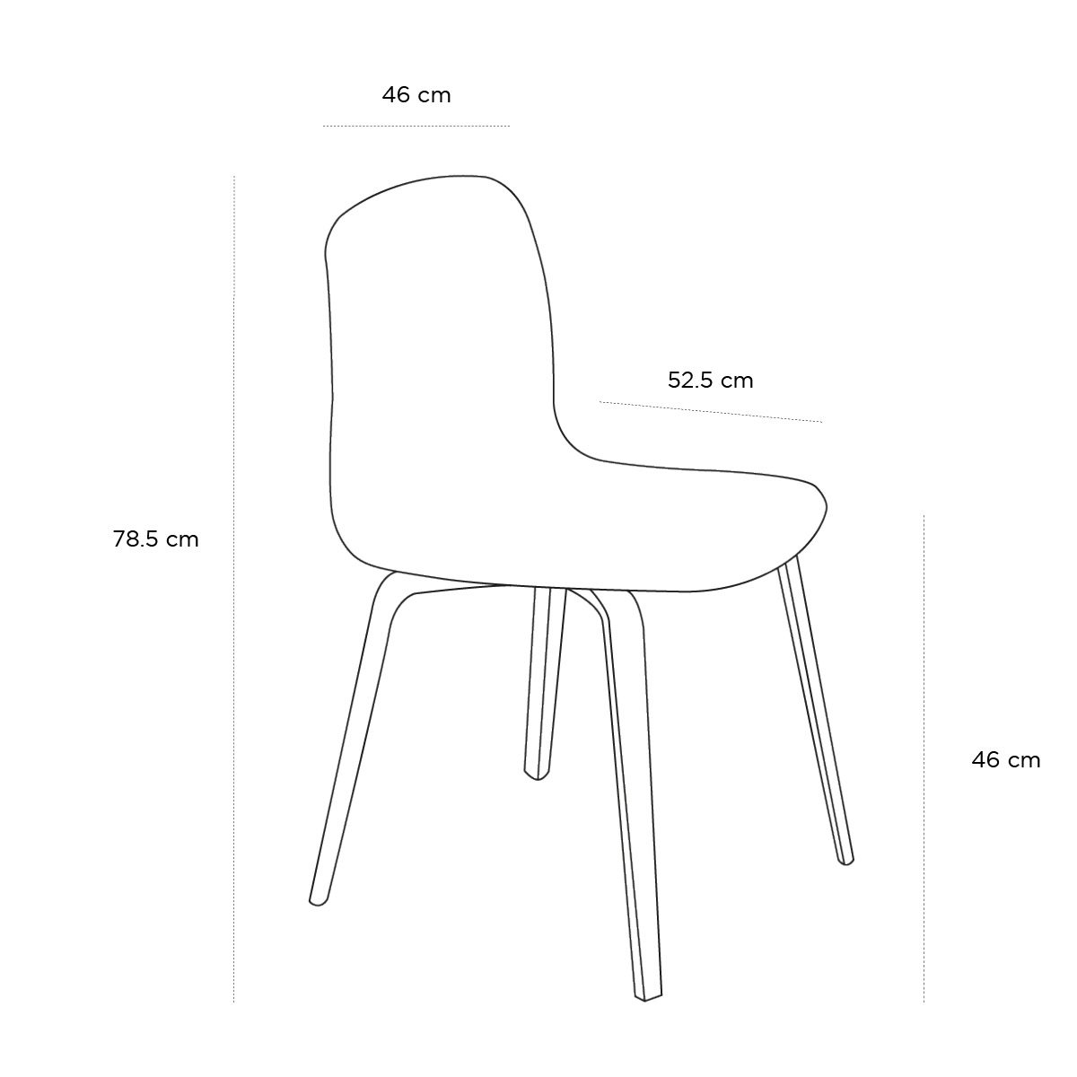 Product schematic Chaise Visu Chêne