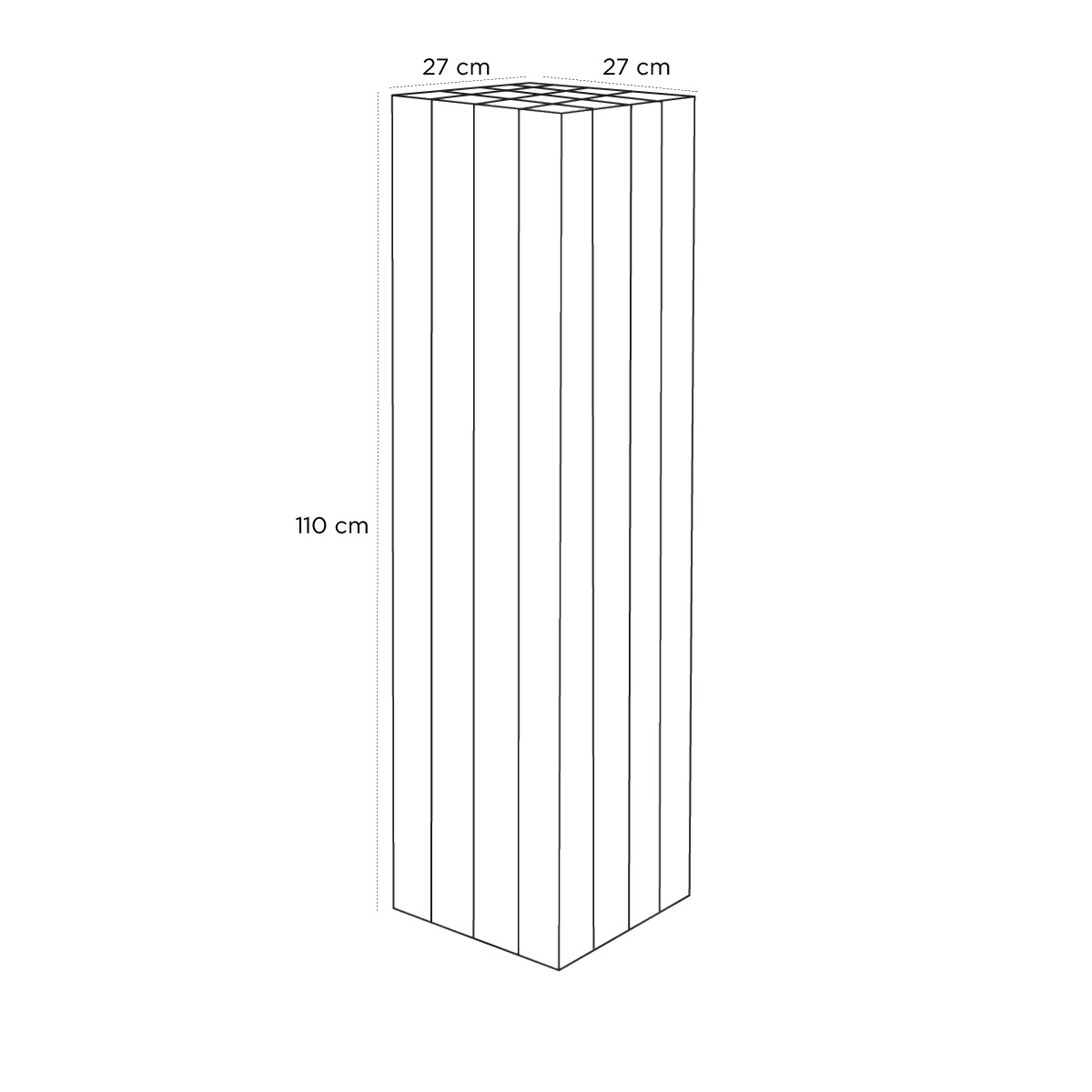 Product schematic Stèle Wood 27 X 110