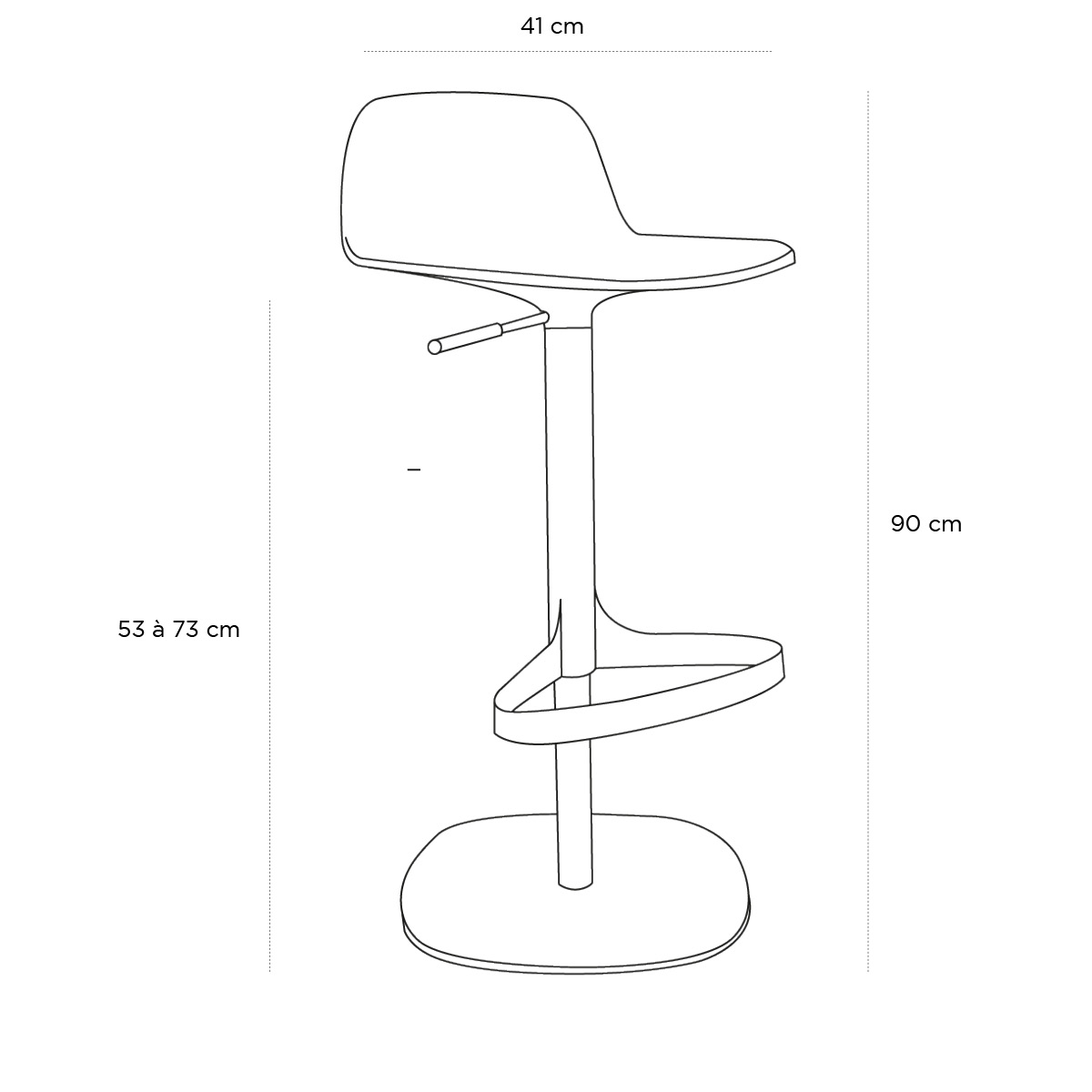 Product schematic Tabouret Bonnie