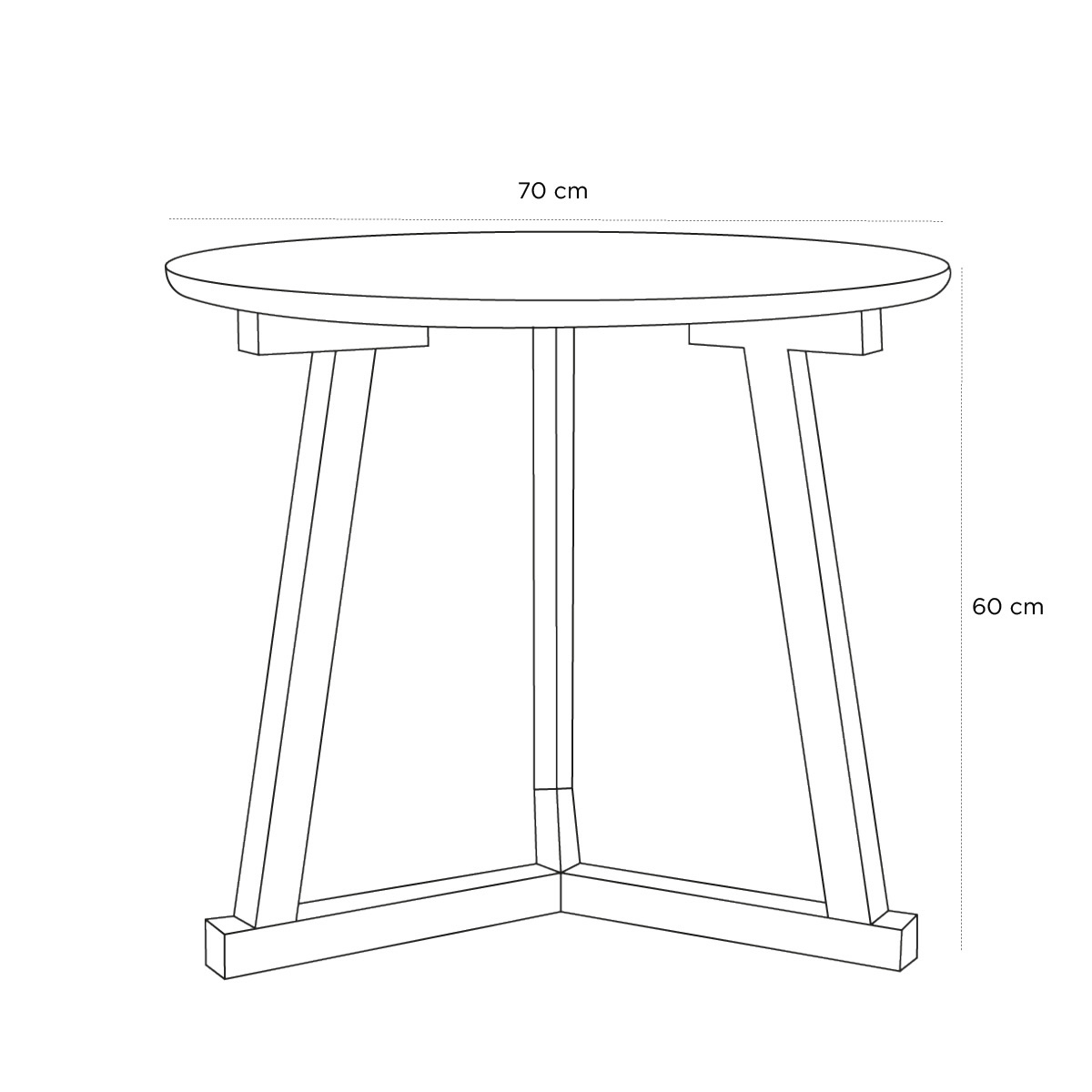 Product schematic Bout de canapé Tripod GM